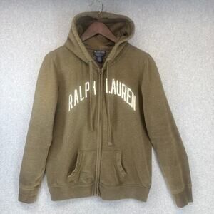 Vintage Polo Jeans Company Ralph Lauren Hoodie Sweatshirt Size L Green Full Zip